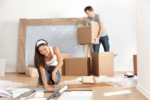 Moving truck parked for a residential relocation in Hillingdon